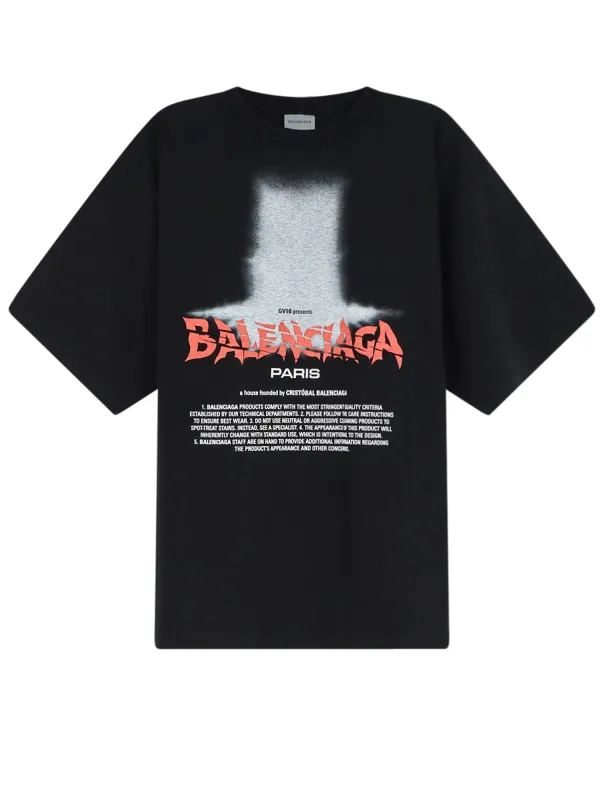 Cotton T-Shirt With Front Logo Print made by Balenciaga