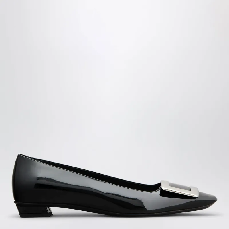 Belle Vivier Black Patent Leather Ballet Flats made by Roger Vivier