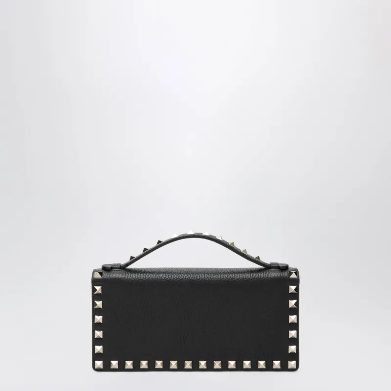 Black Rockstud Leather Wallet With Chain made by Valentino Garavani