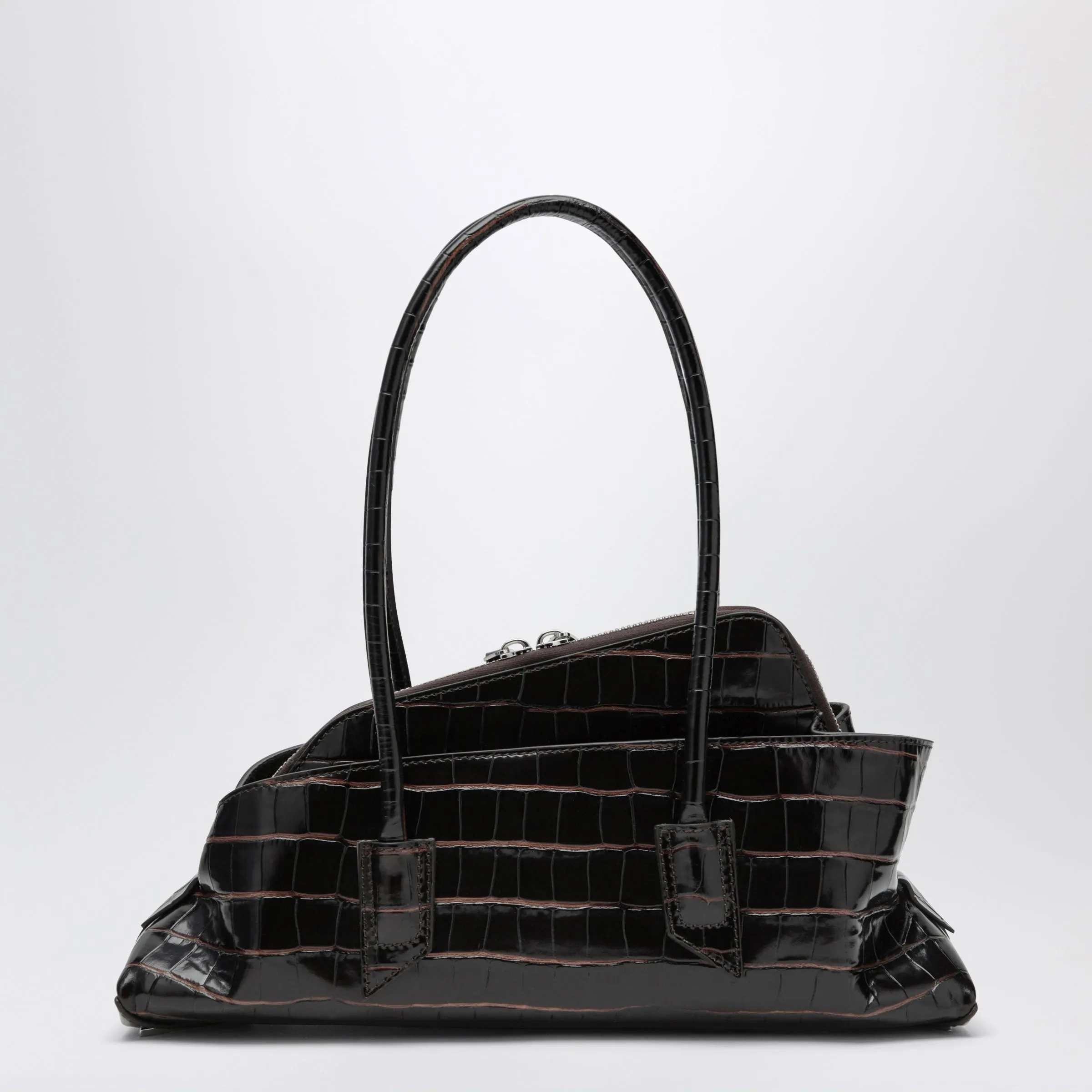 La Passeggiata Small Bag In Coffee Crocodile-Print Leather sold by Wanan Luxury product image thumbnail 2