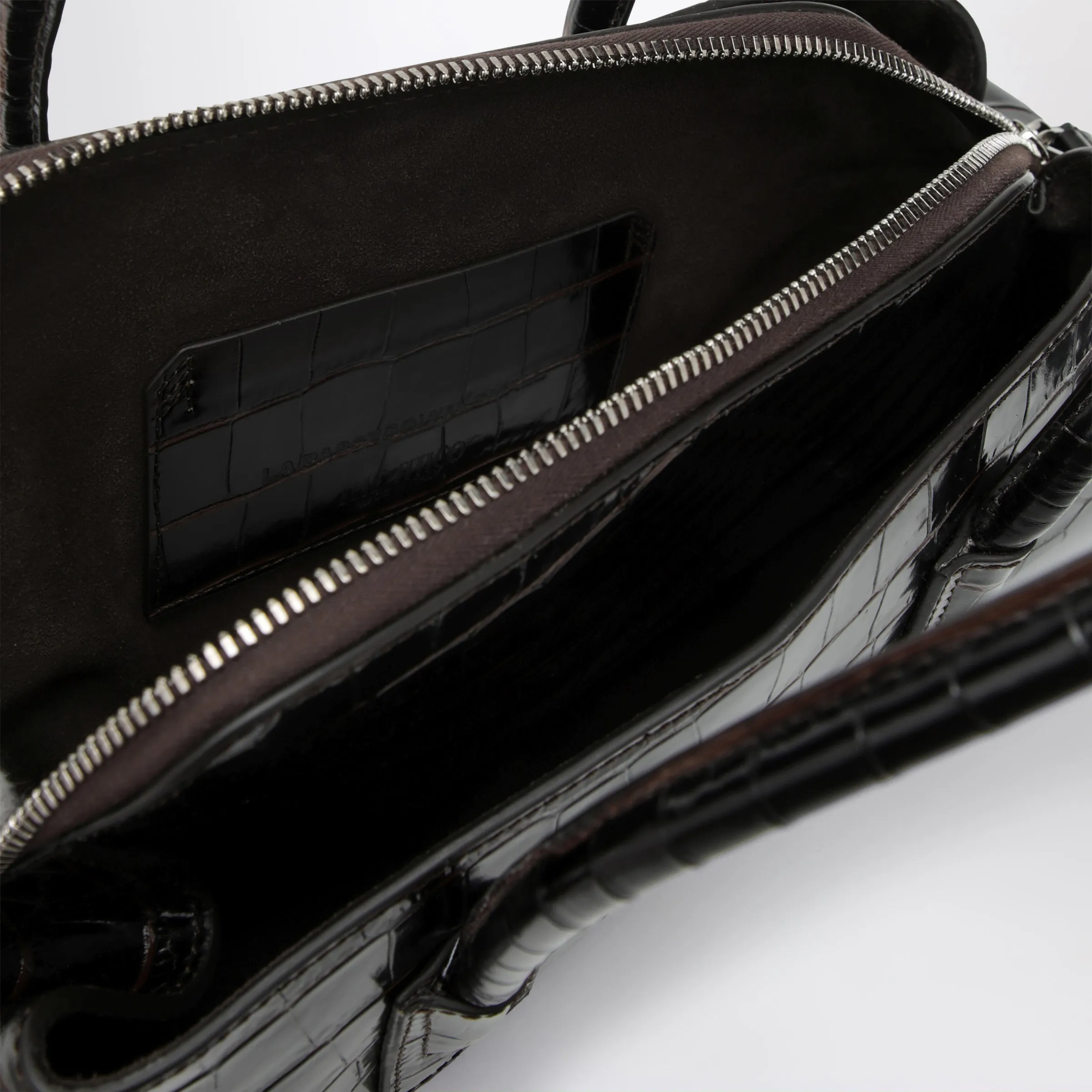 La Passeggiata Small Bag In Coffee Crocodile-Print Leather sold by Wanan Luxury product image thumbnail 3
