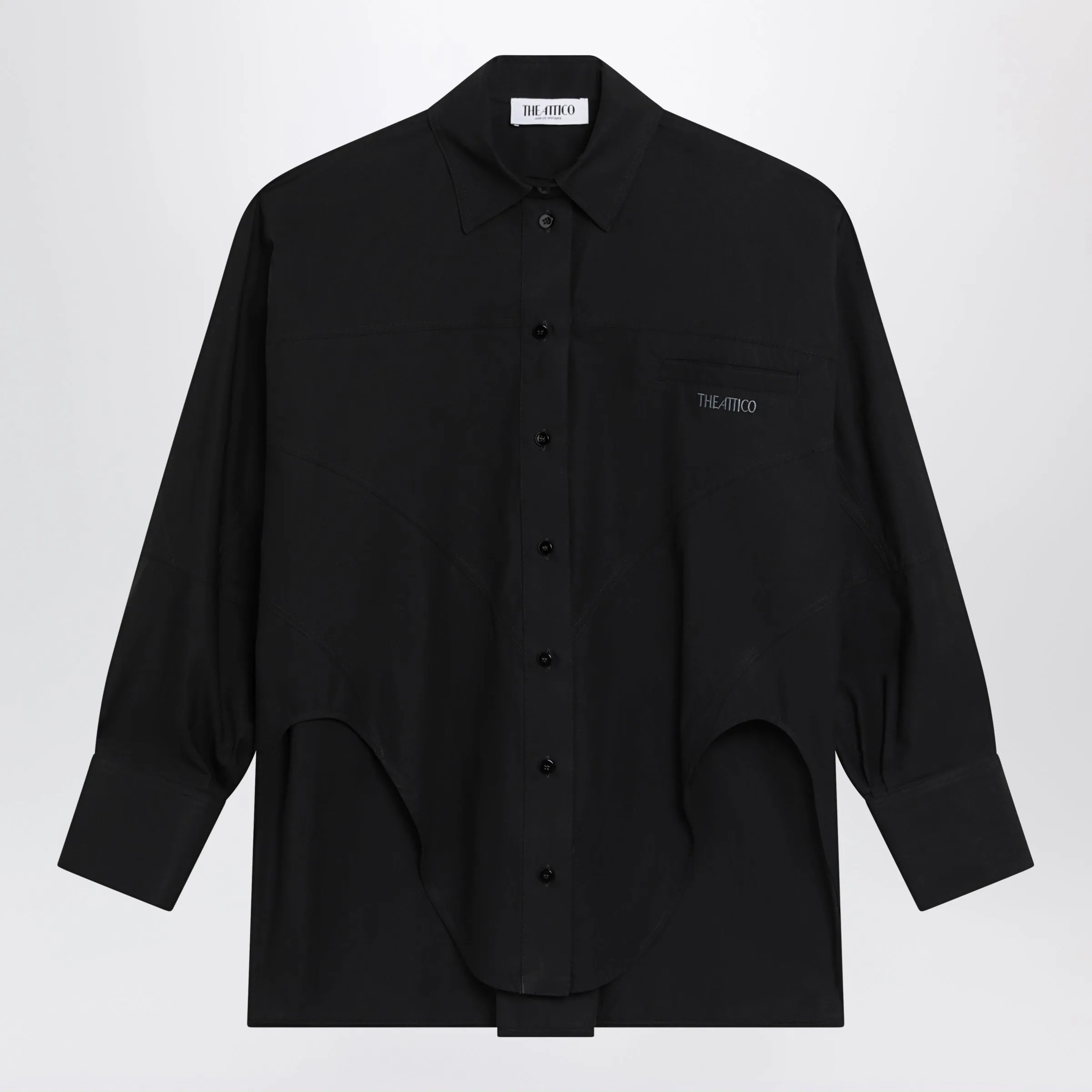 Black Cotton Shirt With Logo sold by Wanan Luxury