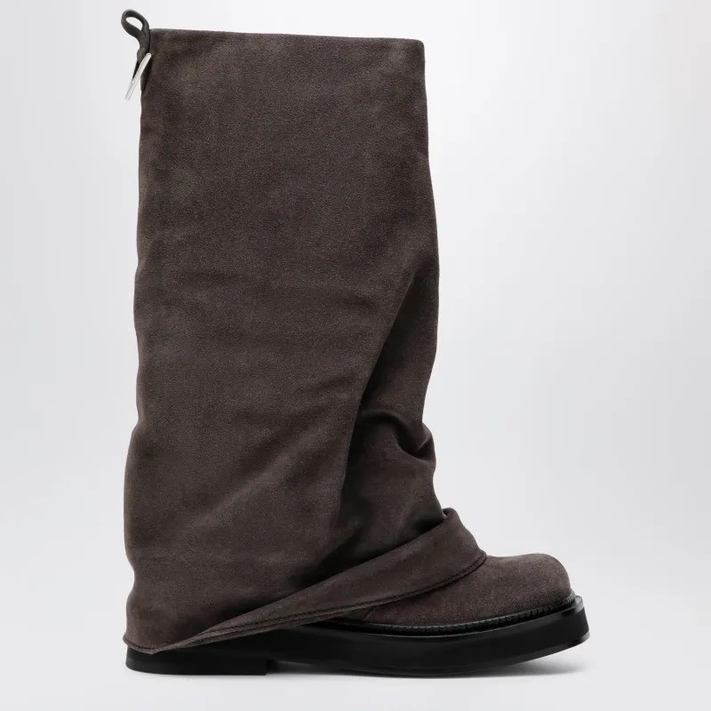 Robin Combat Boots In Suede, Dark Grey made by The Attico