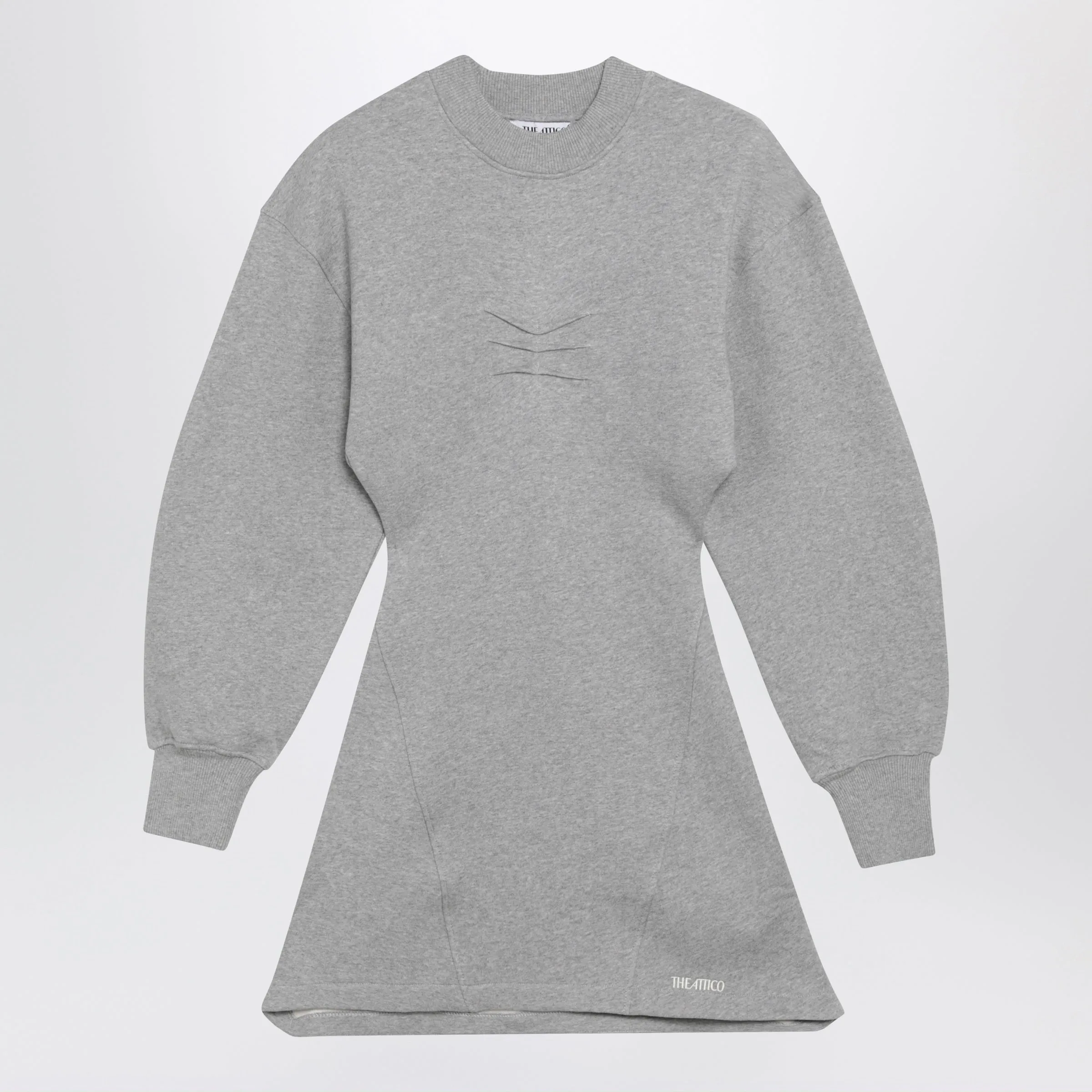 Melange Cotton Jersey Mini Dress In Grey sold by Wanan Luxury
