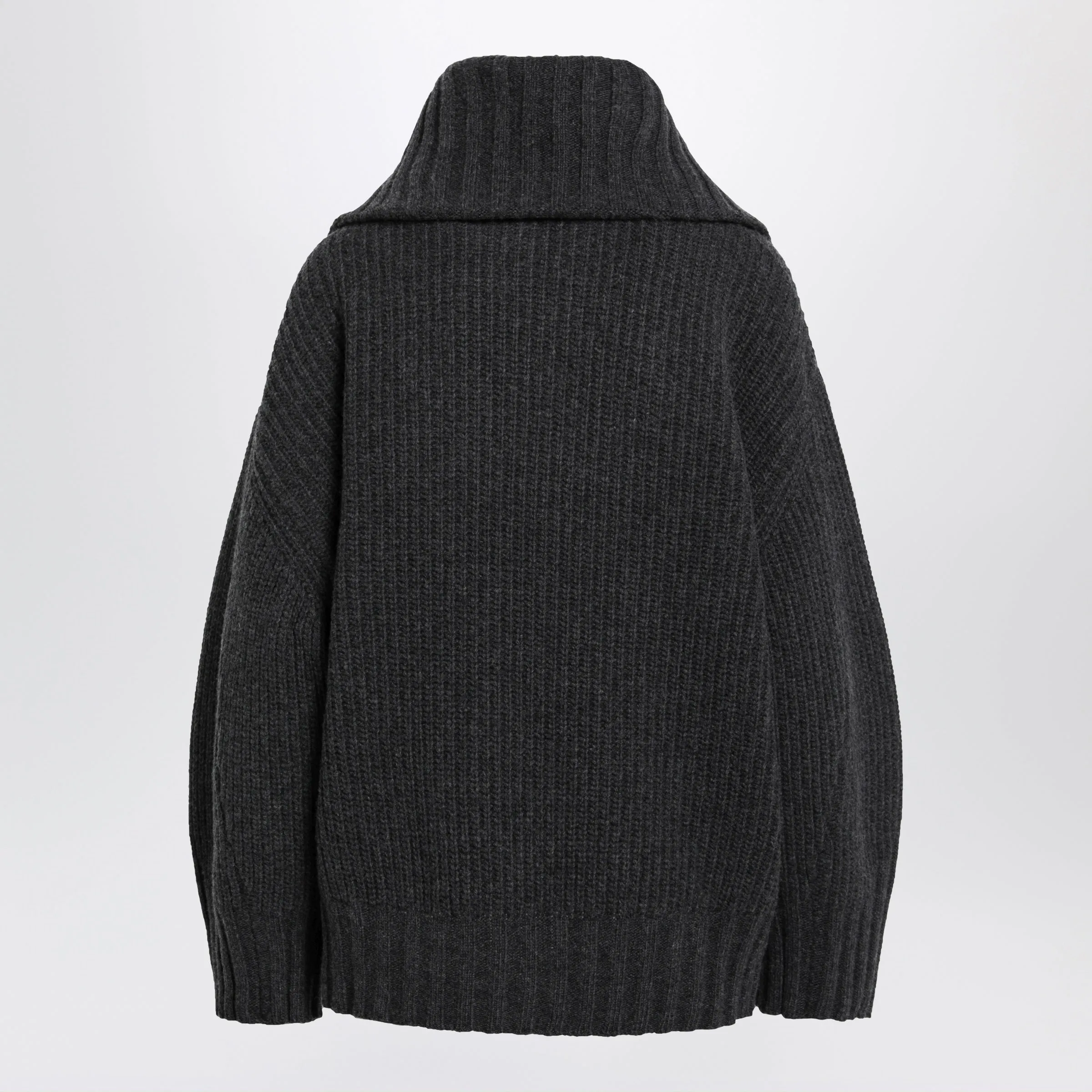Dark Grey Wool And Cashmere Sweater With Zip sold by Wanan Luxury product image thumbnail 2