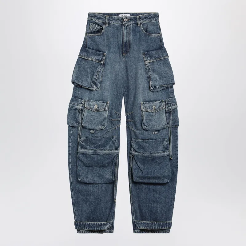 Fern Washed Blue Cargo Trousers made by The Attico