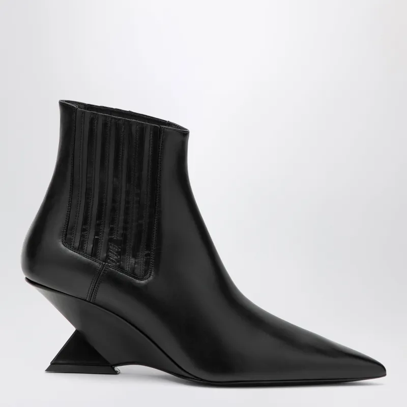 Cheope Wedge-Heel Ankle Boots In Black Calfskin made by The Attico