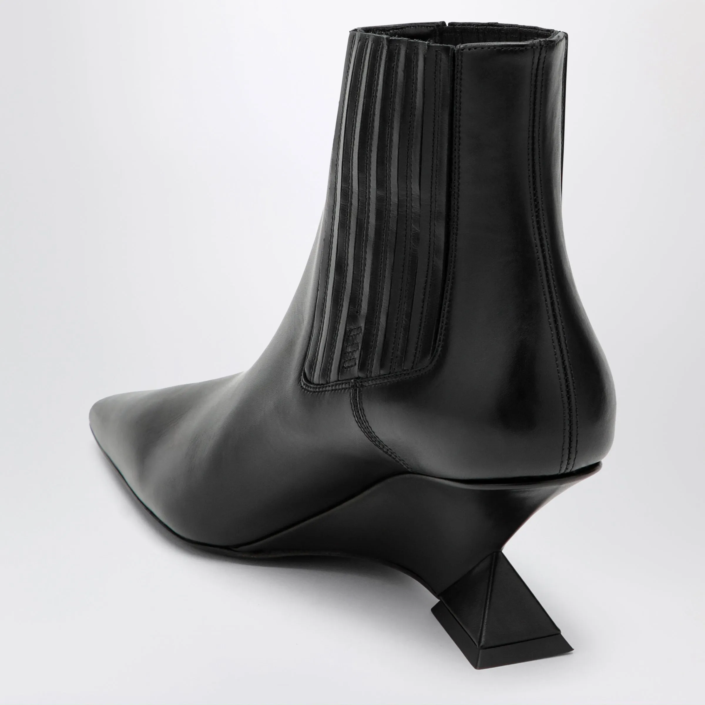 Cheope Wedge-Heel Ankle Boots In Black Calfskin sold by Wanan Luxury product image thumbnail 2