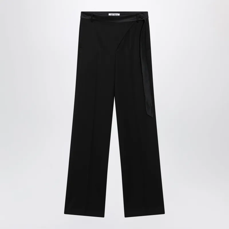 Black Virgin Wool Tuxedo Trousers made by The Attico