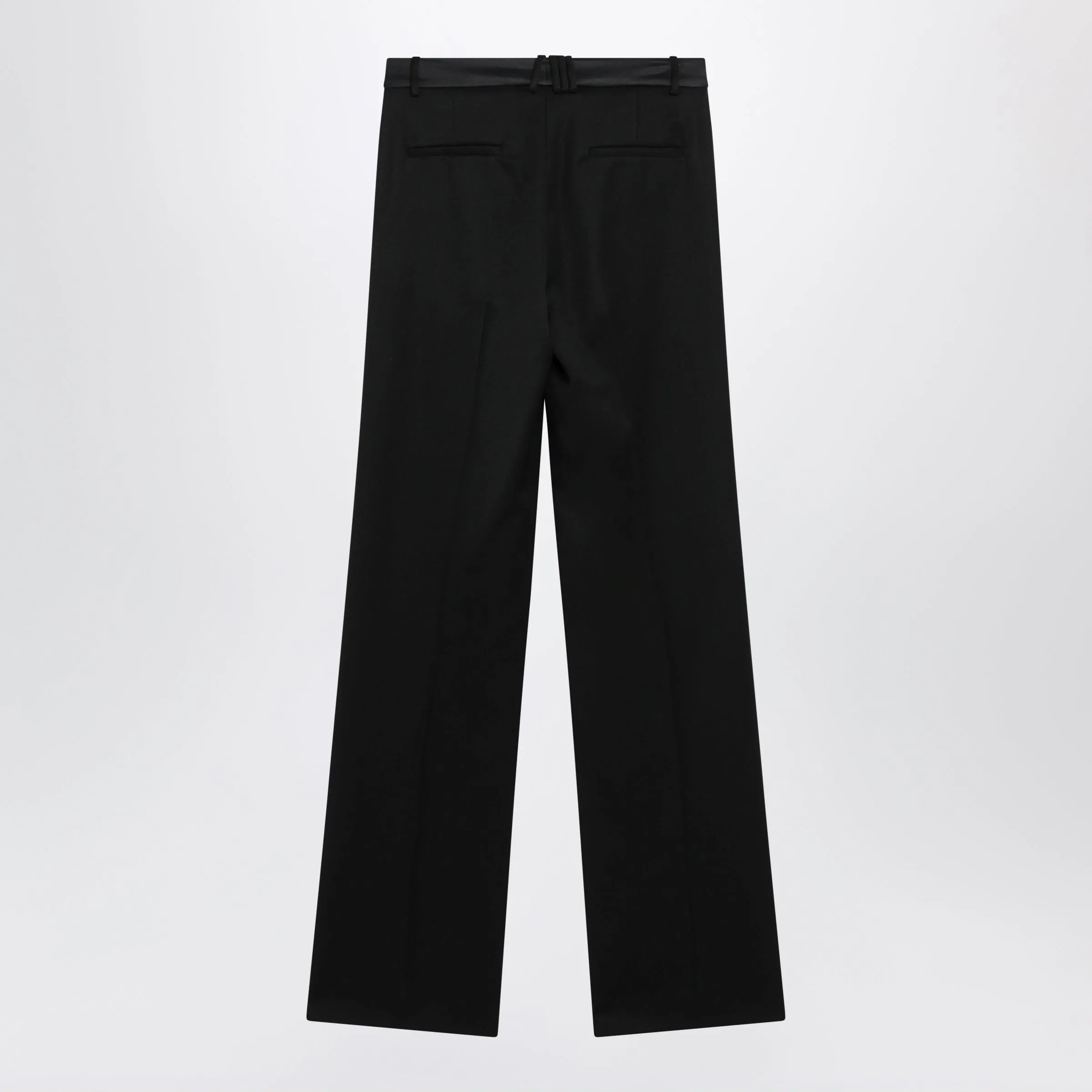 Black Virgin Wool Tuxedo Trousers sold by Wanan Luxury product image thumbnail 2