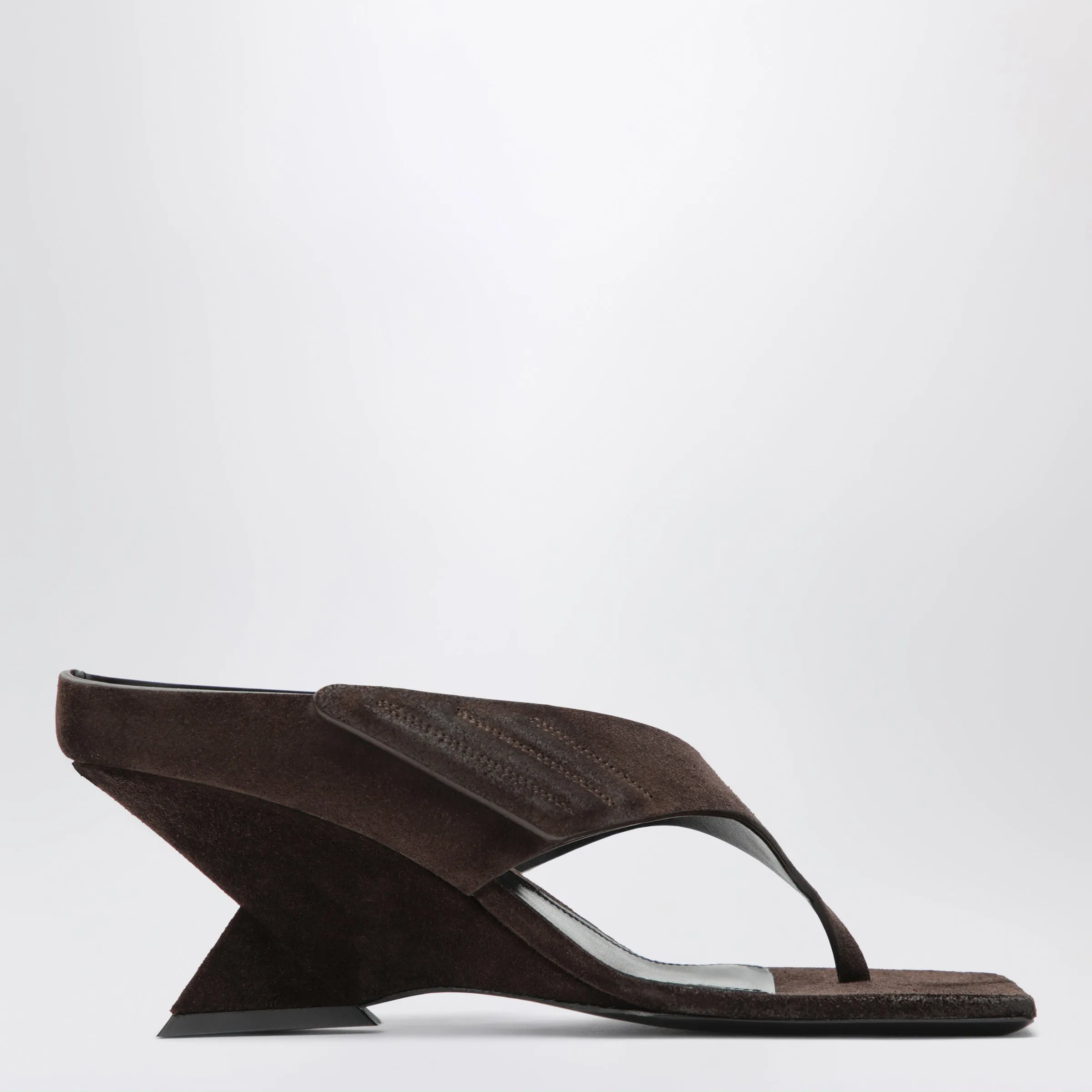 Cheope Suede Thong Sandals In Dark Brown sold by Wanan Luxury