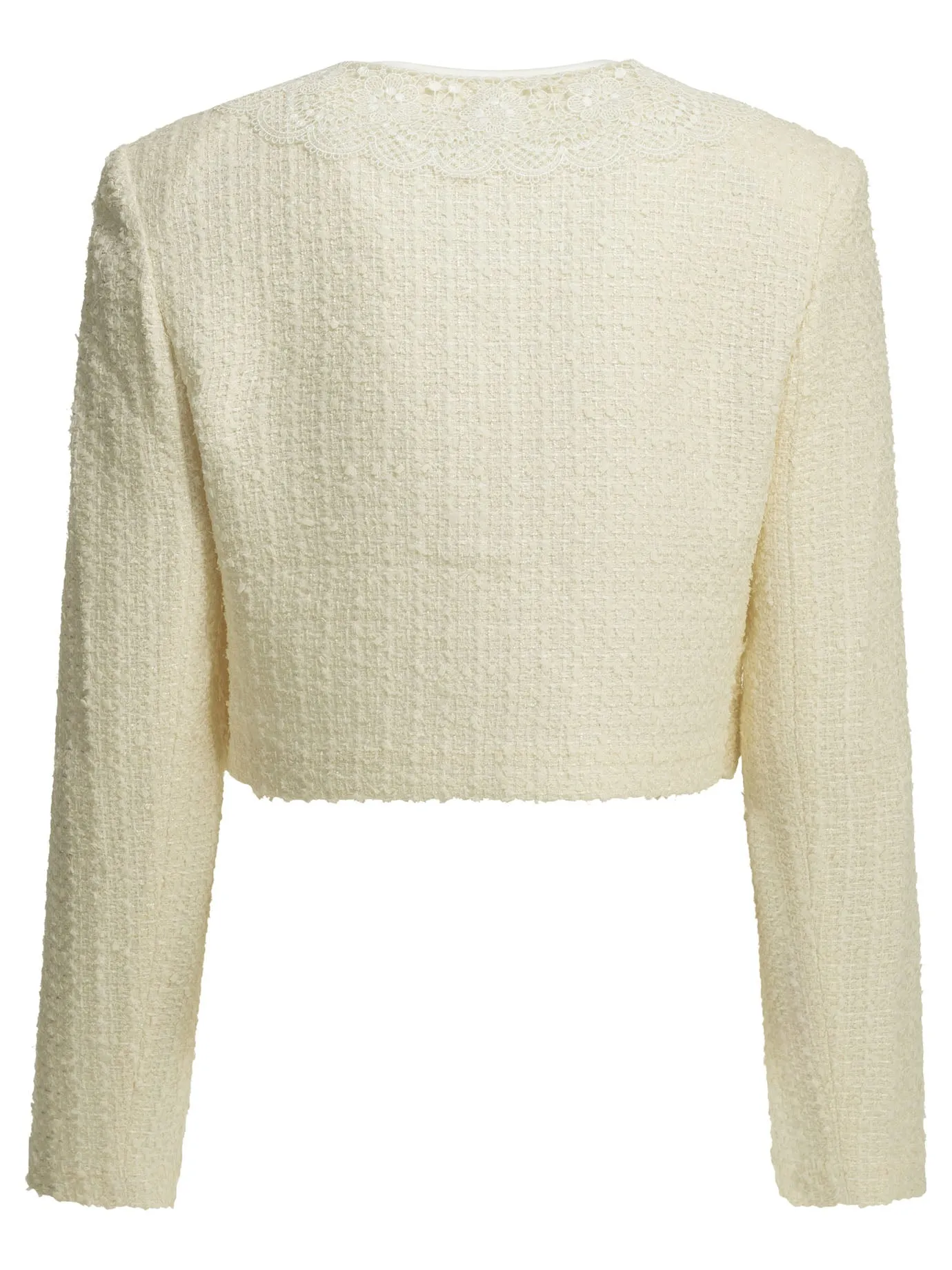 Bouclé Blazer With Lace Details Jackets And Coats White sold by Wanan Luxury product image thumbnail 2
