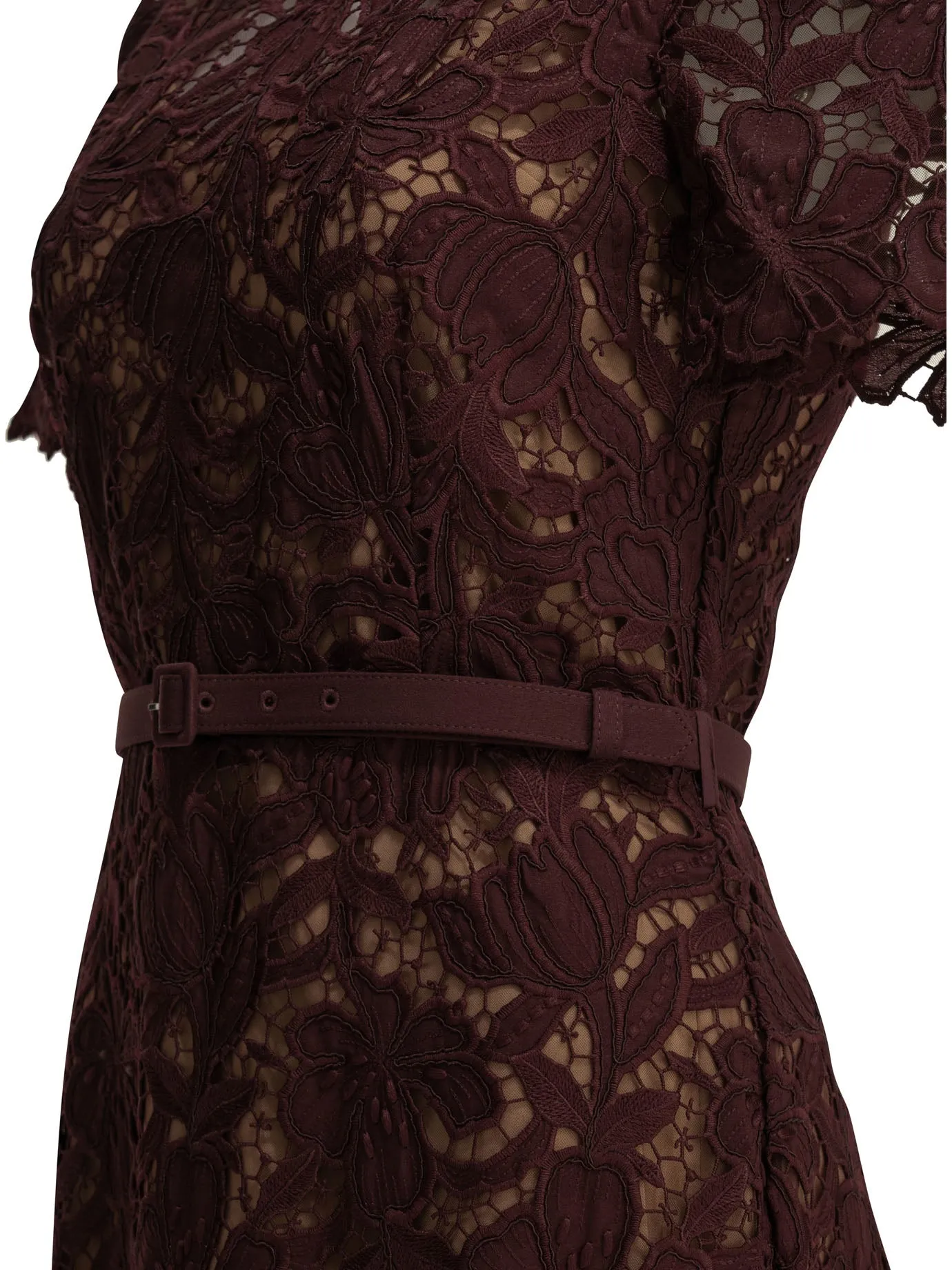 Lace Midi Dress Dresses Bordeaux sold by Wanan Luxury product image thumbnail 4