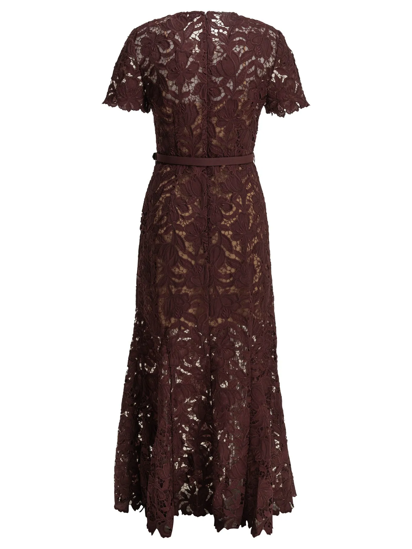 Lace Midi Dress Dresses Bordeaux sold by Wanan Luxury product image thumbnail 2