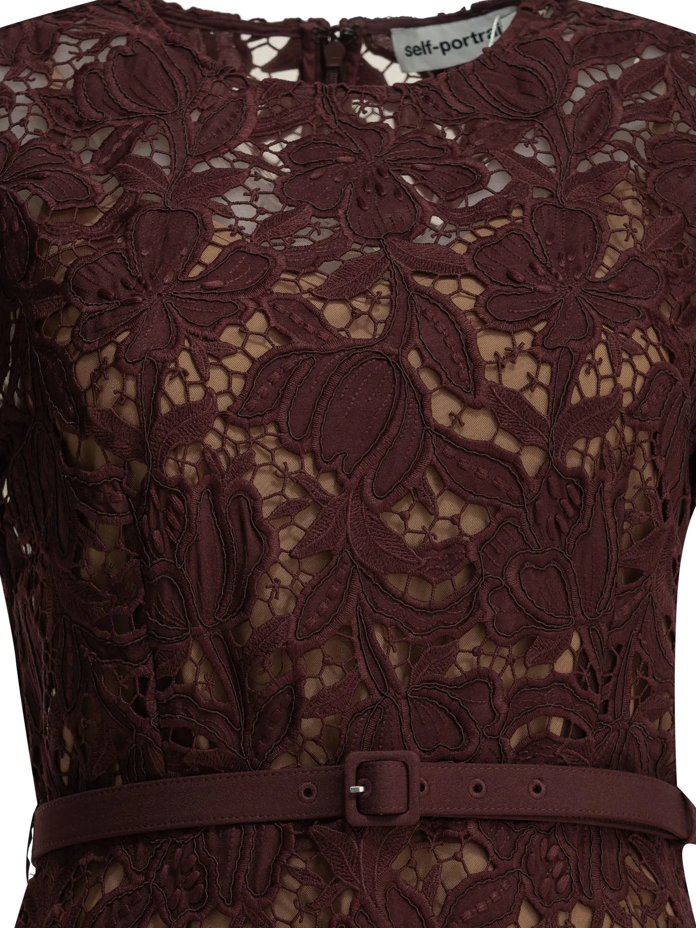Lace Midi Dress Dresses Bordeaux sold by Wanan Luxury product image thumbnail 3