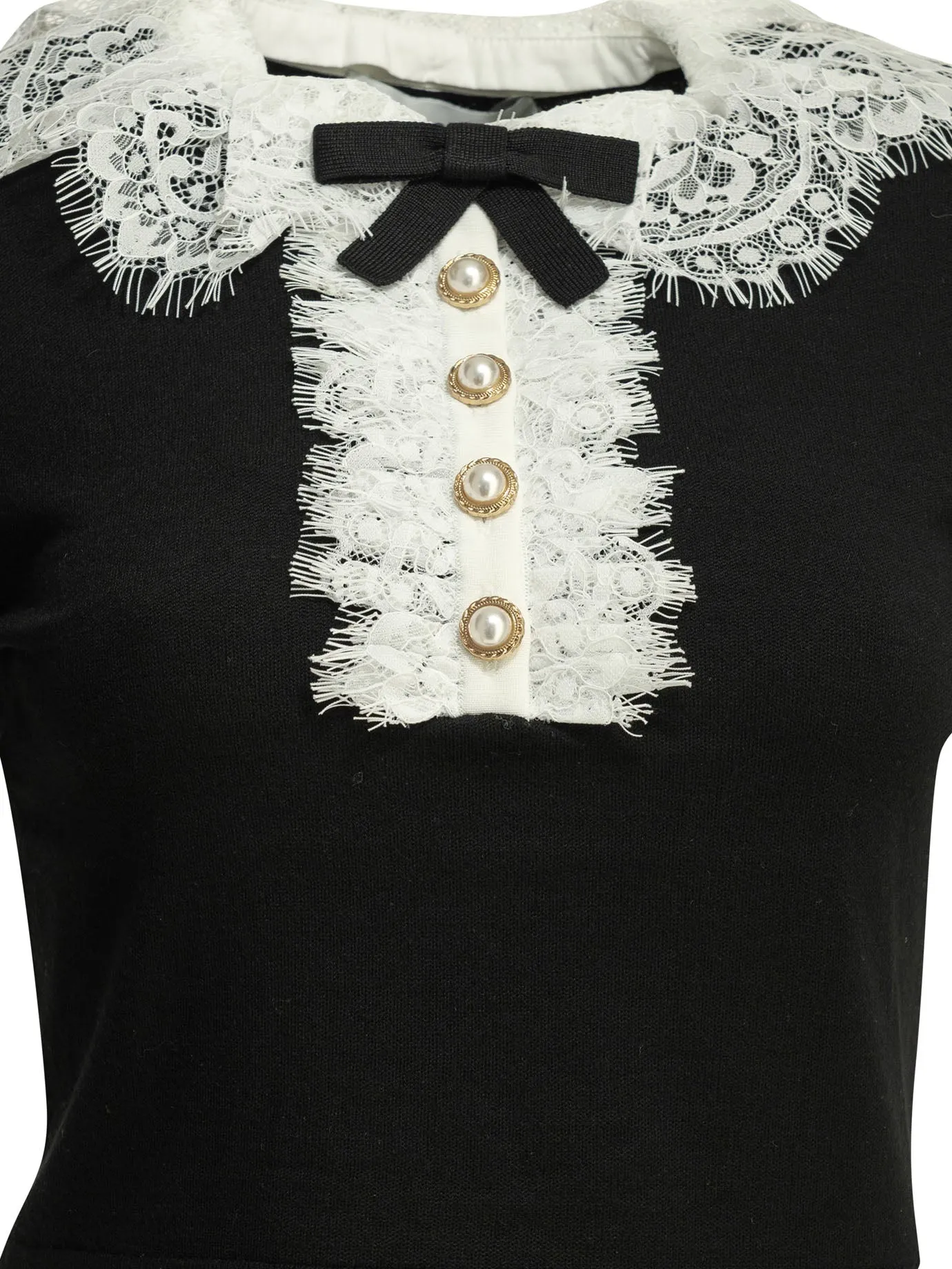 Sweater With Lace Collar Knitwear Black sold by Wanan Luxury product image thumbnail 3