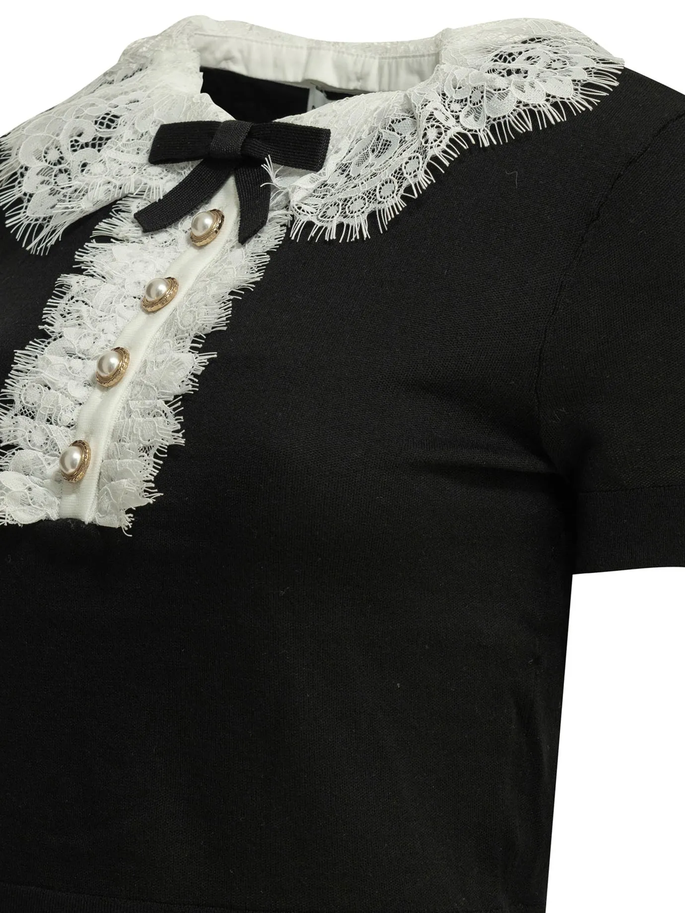 Sweater With Lace Collar Knitwear Black sold by Wanan Luxury product image thumbnail 4
