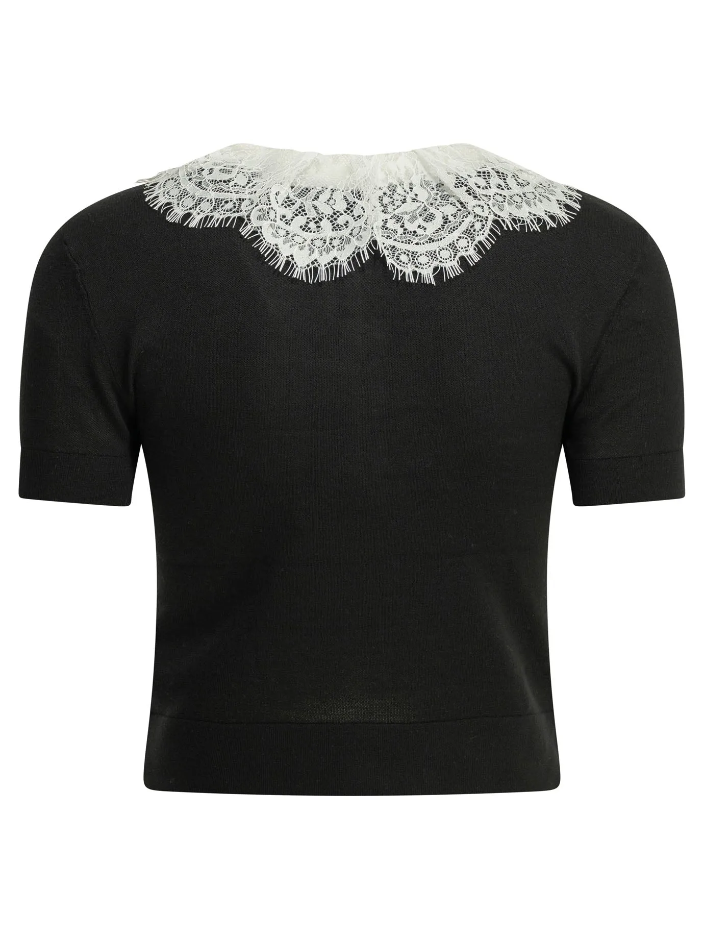 Sweater With Lace Collar Knitwear Black sold by Wanan Luxury product image thumbnail 2