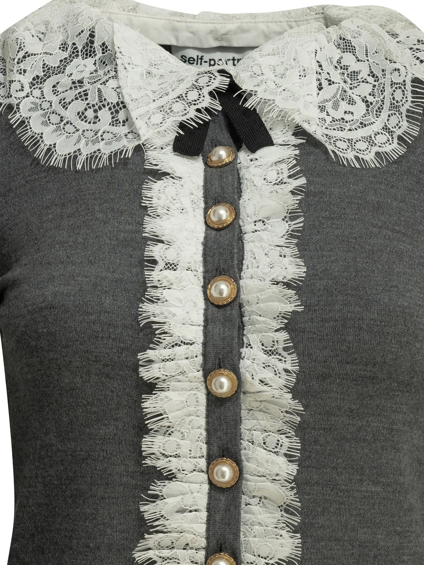 Sweater With Lace Collar Knitwear Grey sold by Wanan Luxury product image thumbnail 3