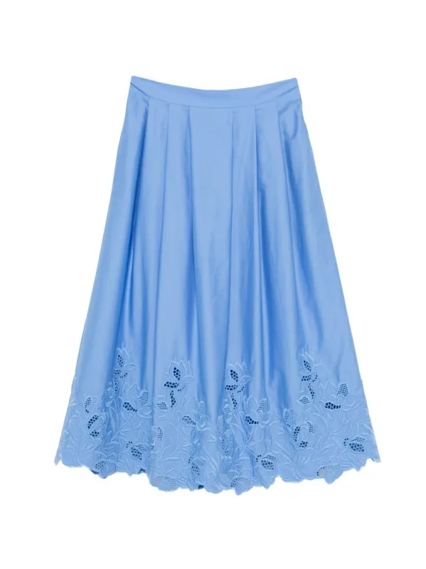 Embroidered Cotton Skirt made by Ermanno Scervino