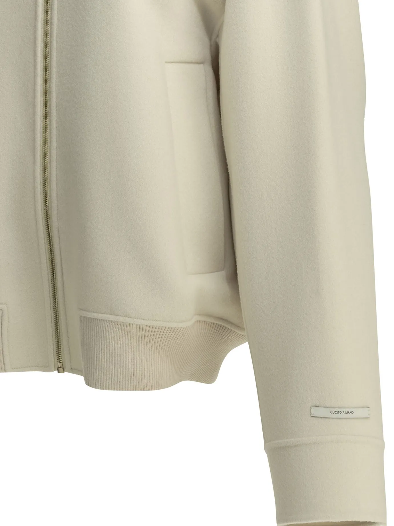Virgin Wool Bomber Jacket Jackets And Coats White sold by Wanan Luxury product image thumbnail 4