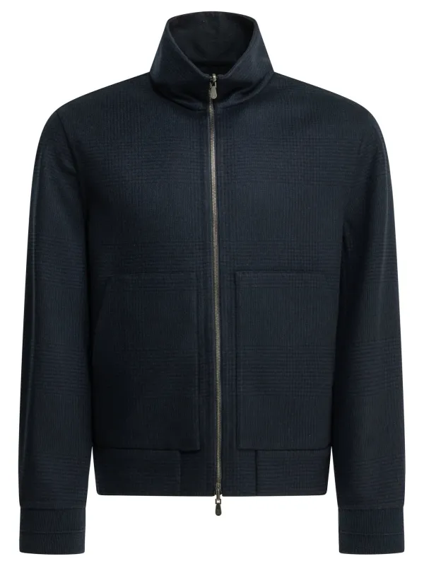 Cashmere Bomber Jacket Jackets And Coats Blue made by Brunello Cucinelli
