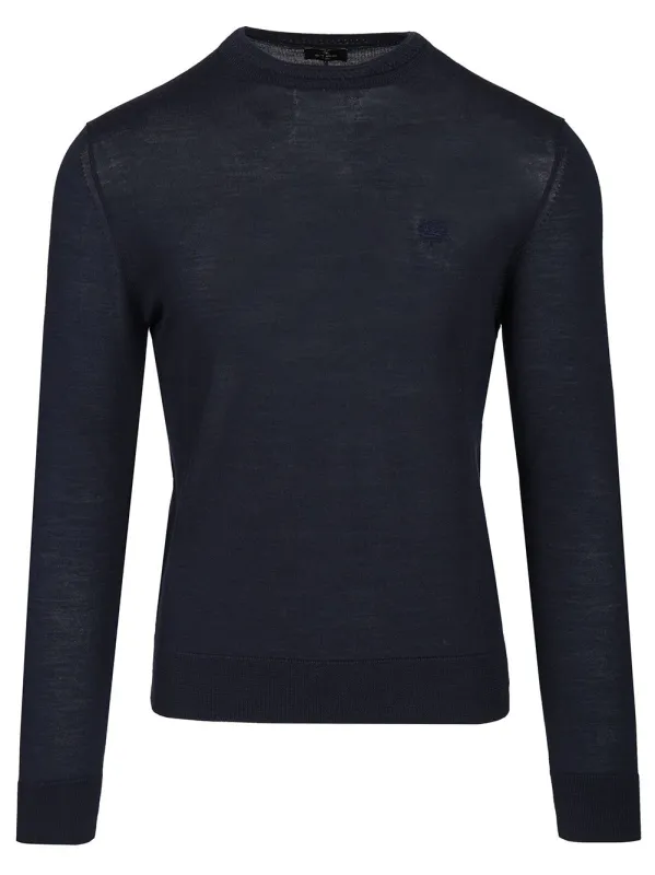 Wool And Silk Sweater Knitwear Blue made by Etro