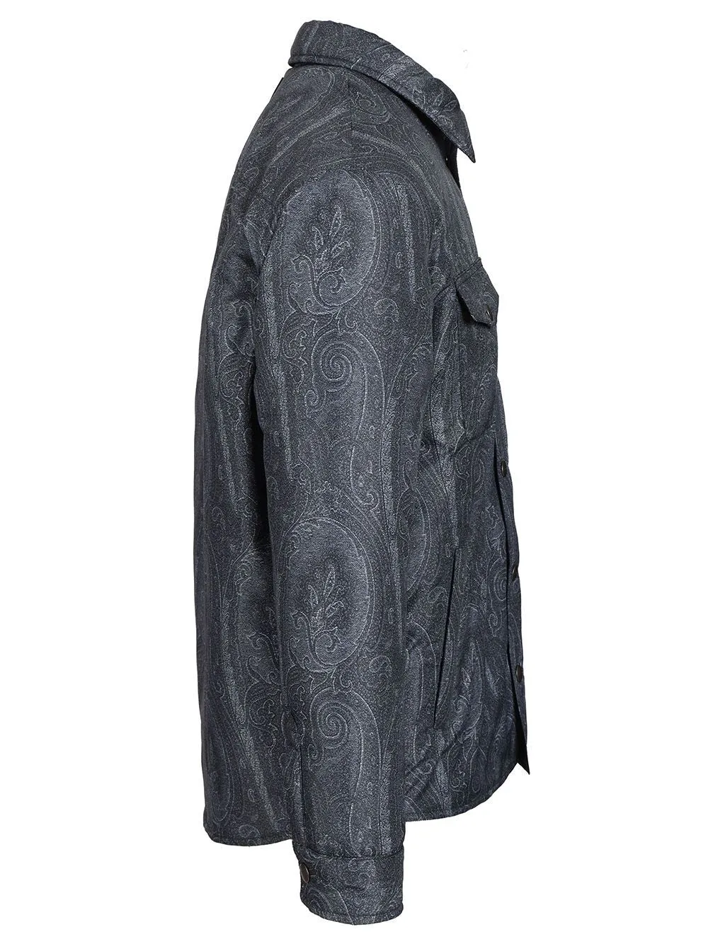 Paisley Decoration Overshirt Jackets Blue sold by Wanan Luxury product image thumbnail 3
