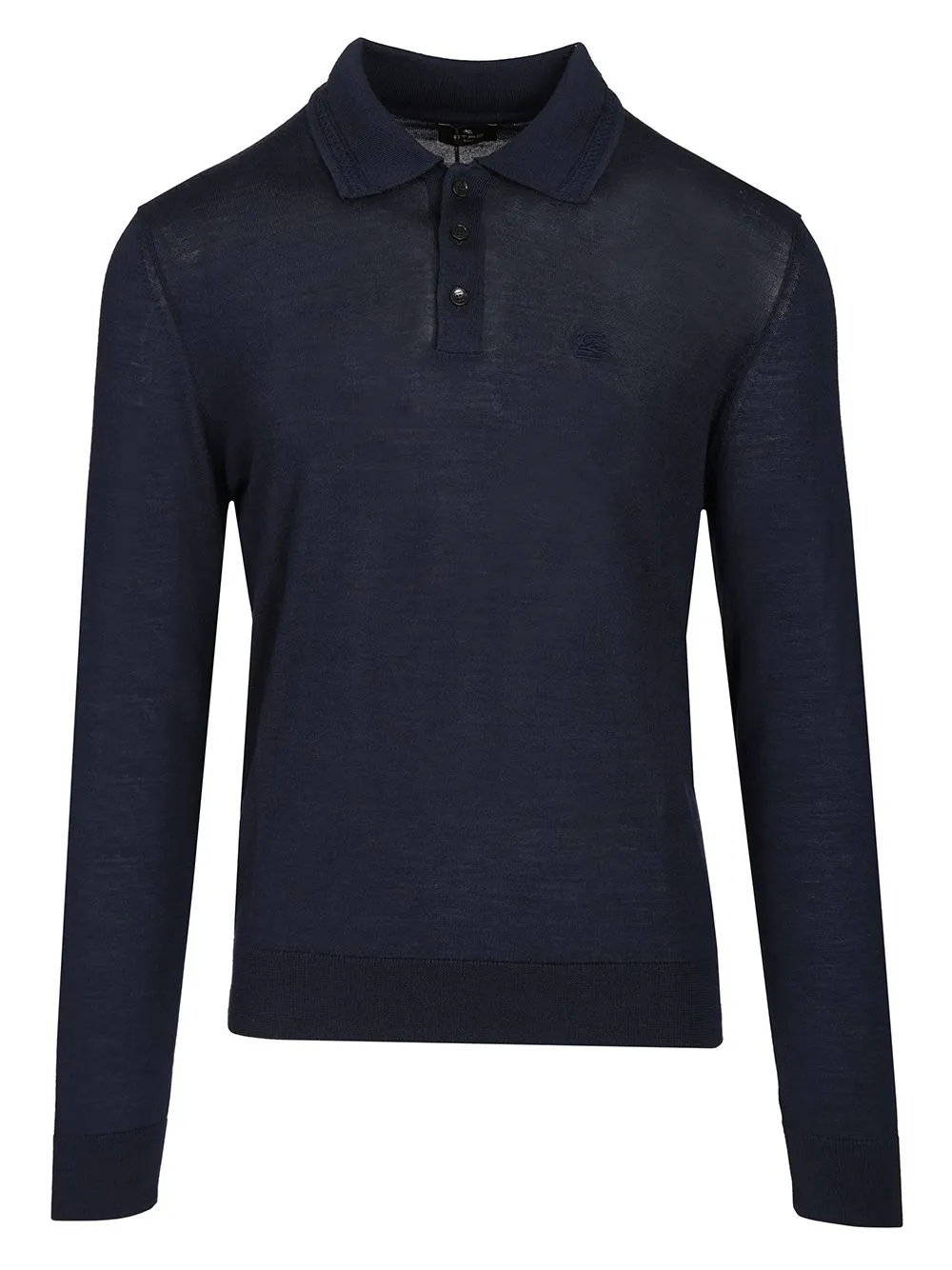 Wool And Silk Polo Shirt Knitwear Blue sold by Wanan Luxury