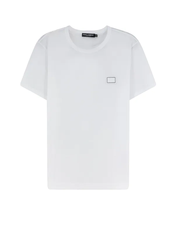 Cotton T-Shirt With Iconic Detail made by Dolce & Gabanna