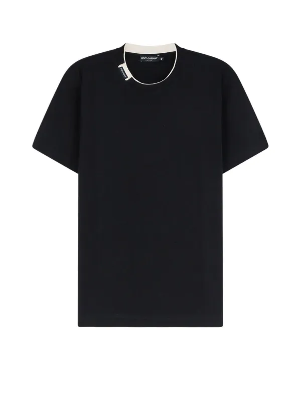 Cotton T-Shirt With Contrasting Profile made by Dolce & Gabanna