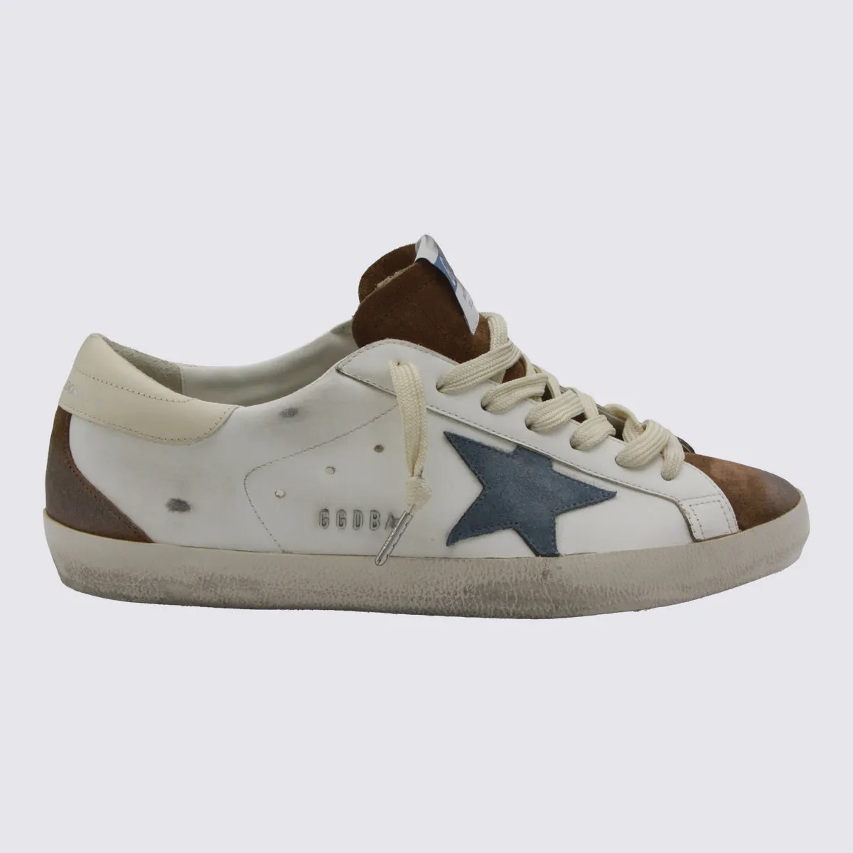 Sneakers White/Brown/Blue Denim/Cream sold by Wanan Luxury