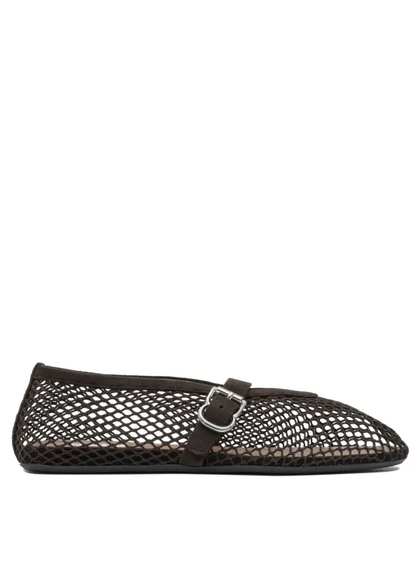 Mary Jane Mesh Ballet Flats Ballerinas Brown made by Alaia