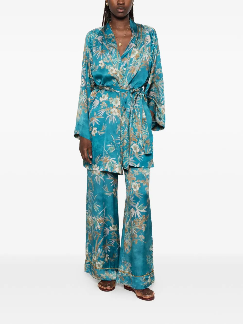 Printed Satin Trousers sold by Wanan Luxury product image thumbnail 2