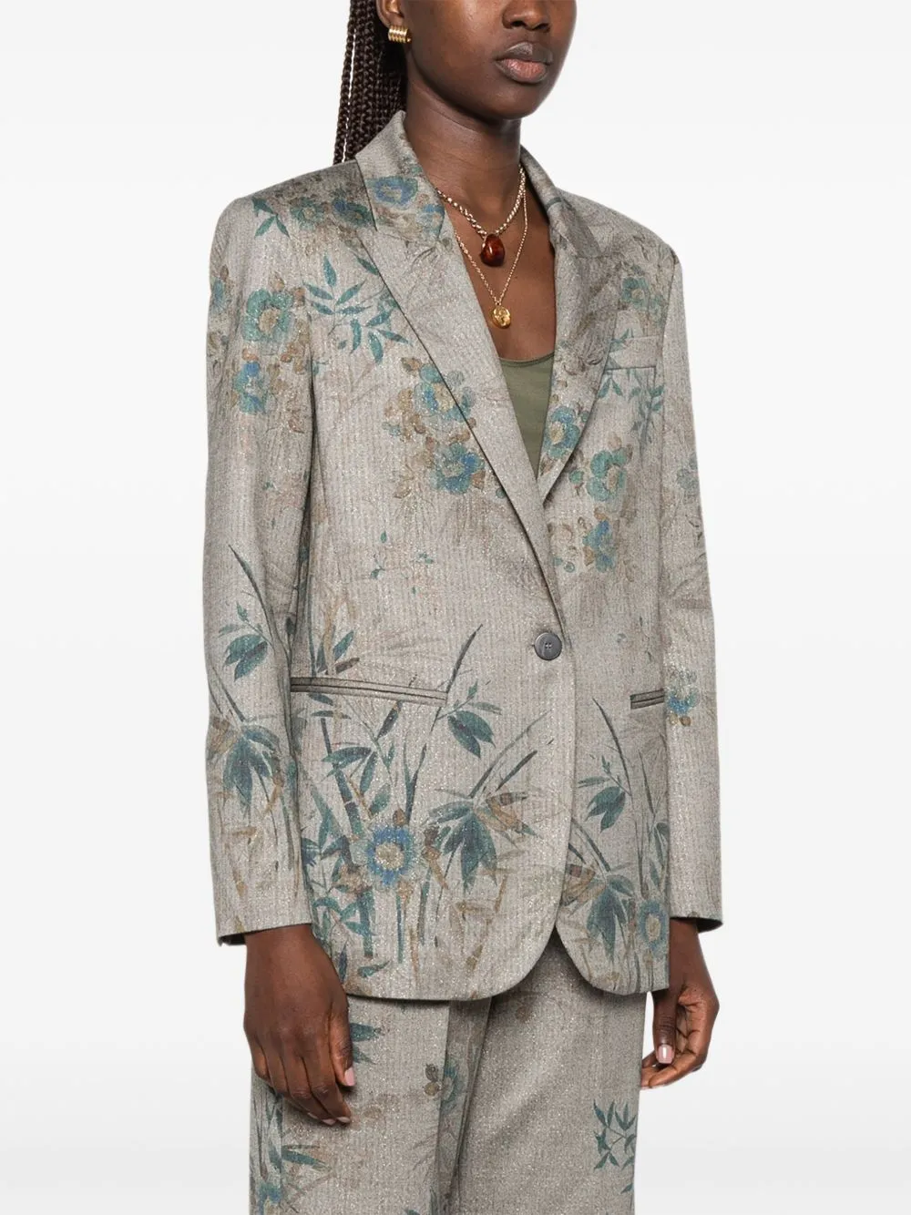 Printed Single-Breasted Jacket sold by Wanan Luxury product image thumbnail 4