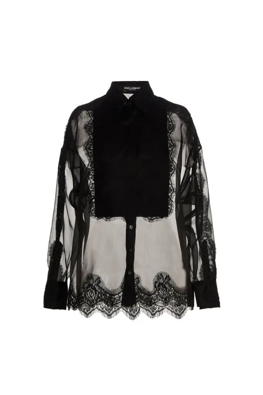 Viscose Shirt Shirt And Blouse Black made by Dolce & Gabanna