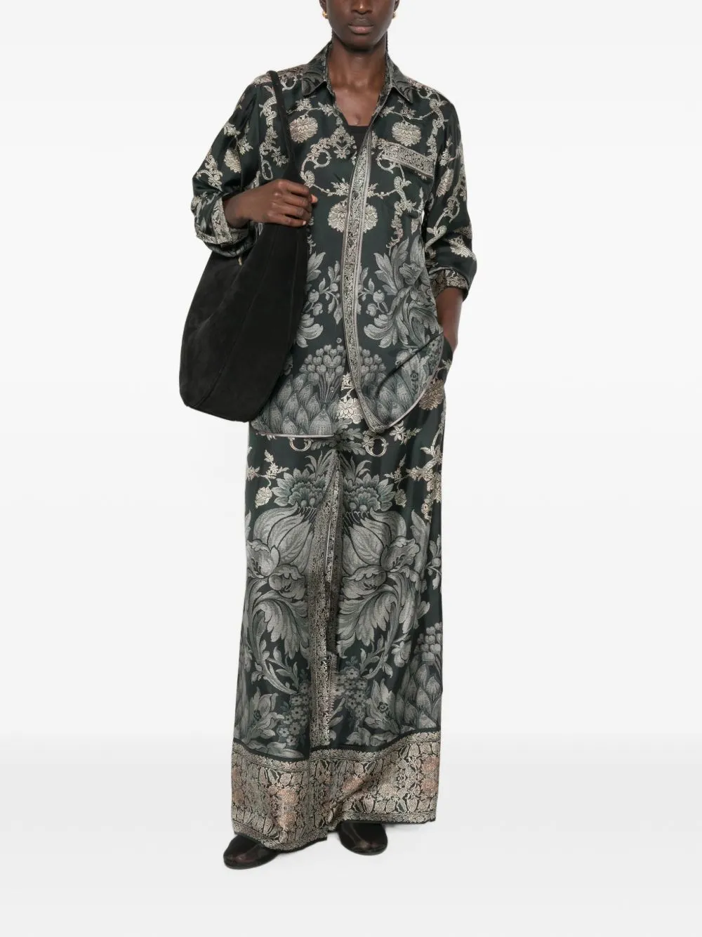 Printed Silk Trousers sold by Wanan Luxury product image thumbnail 5