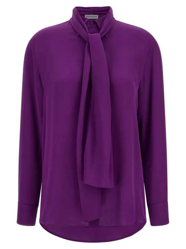 Shirt With Scarf Shirt And Blouse Purple made by Balenciaga