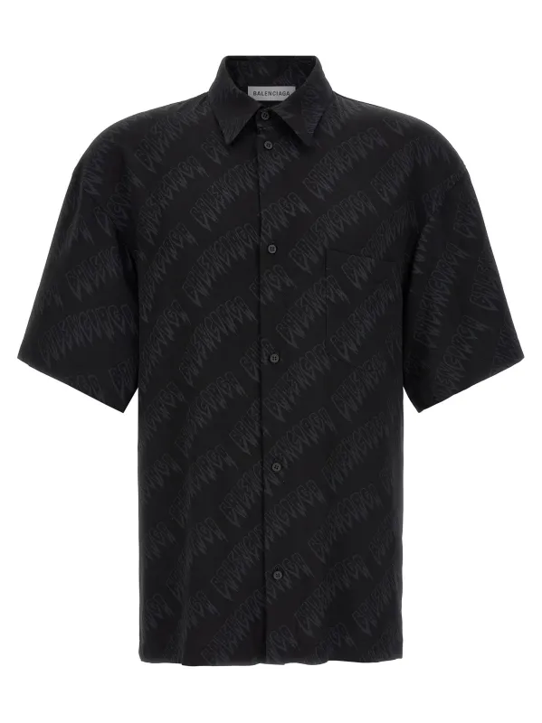 Logo Shirt Shirt And Blouse Black made by Balenciaga