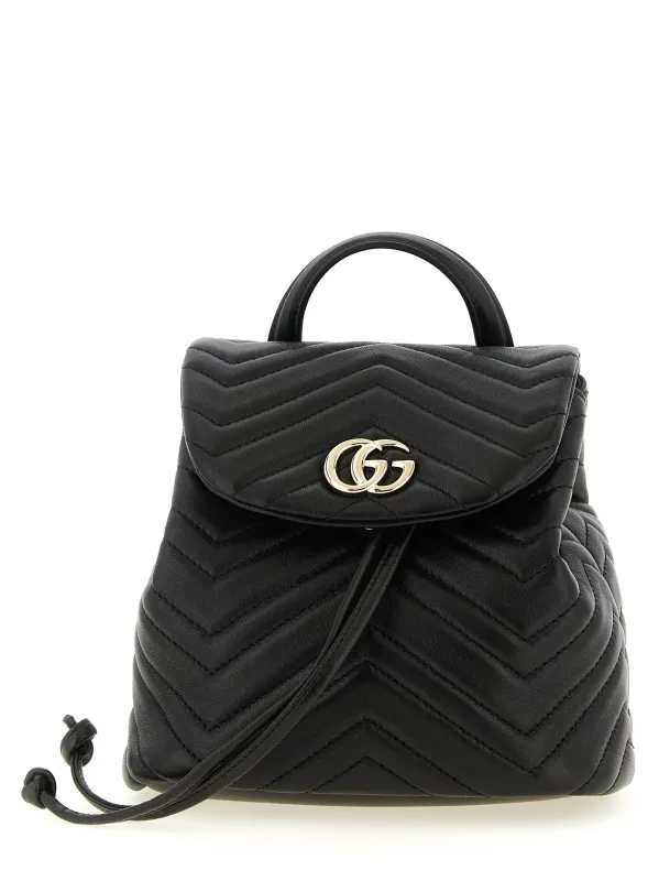 Gg Marmont Backpacks & Travels Black made by Gucci