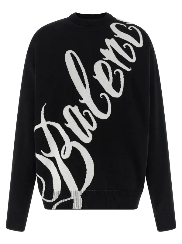 Big B Sweaters And Cardigans White/Black made by Balenciaga