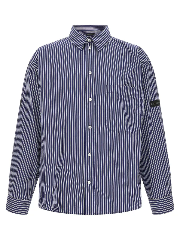 Striped Shirt Shirt And Blouse Blue made by Balenciaga