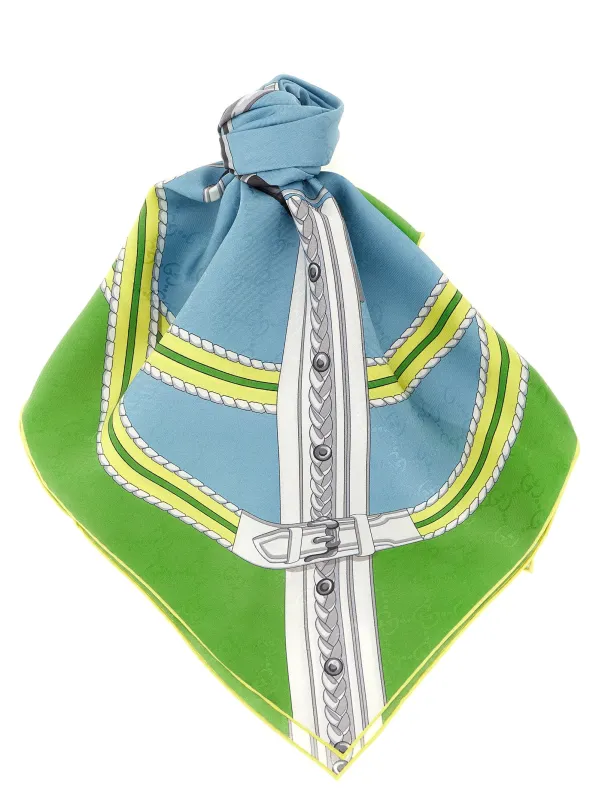 Gg Silk Rack Scarves And Foulards Multicolor made by Gucci