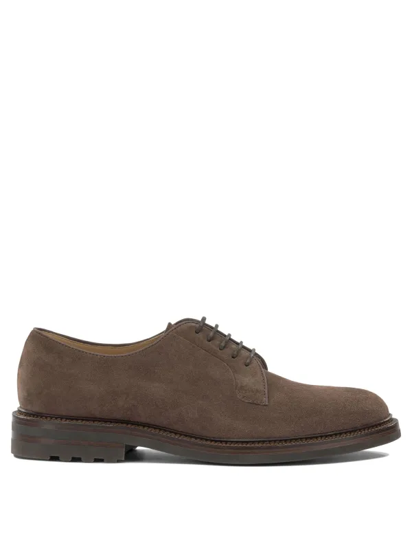Suede Brogues Lace-Up Shoes Brown made by Brunello Cucinelli