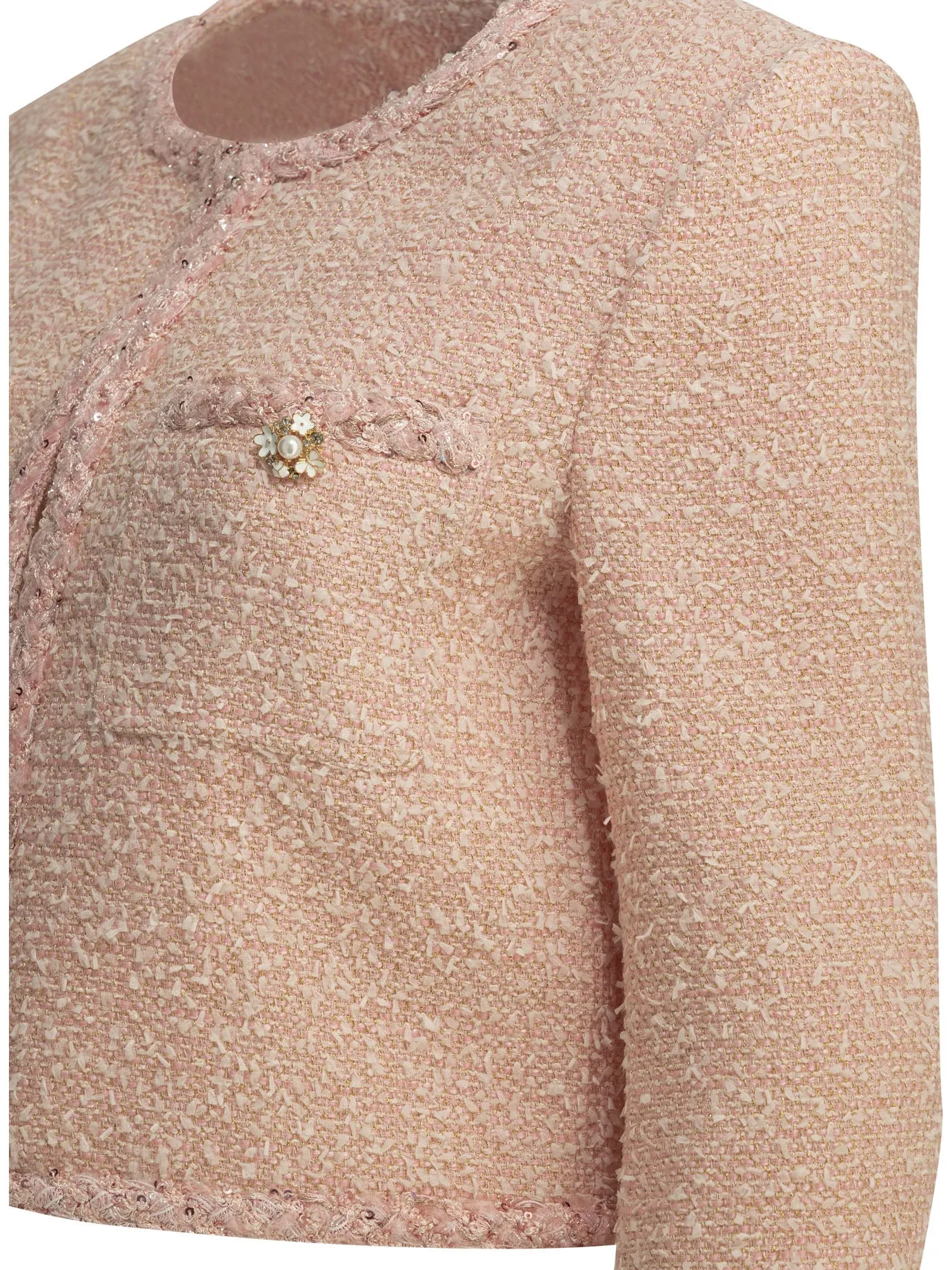 Bouclé Blazer Jackets And Coats Pink sold by Wanan Luxury product image thumbnail 4
