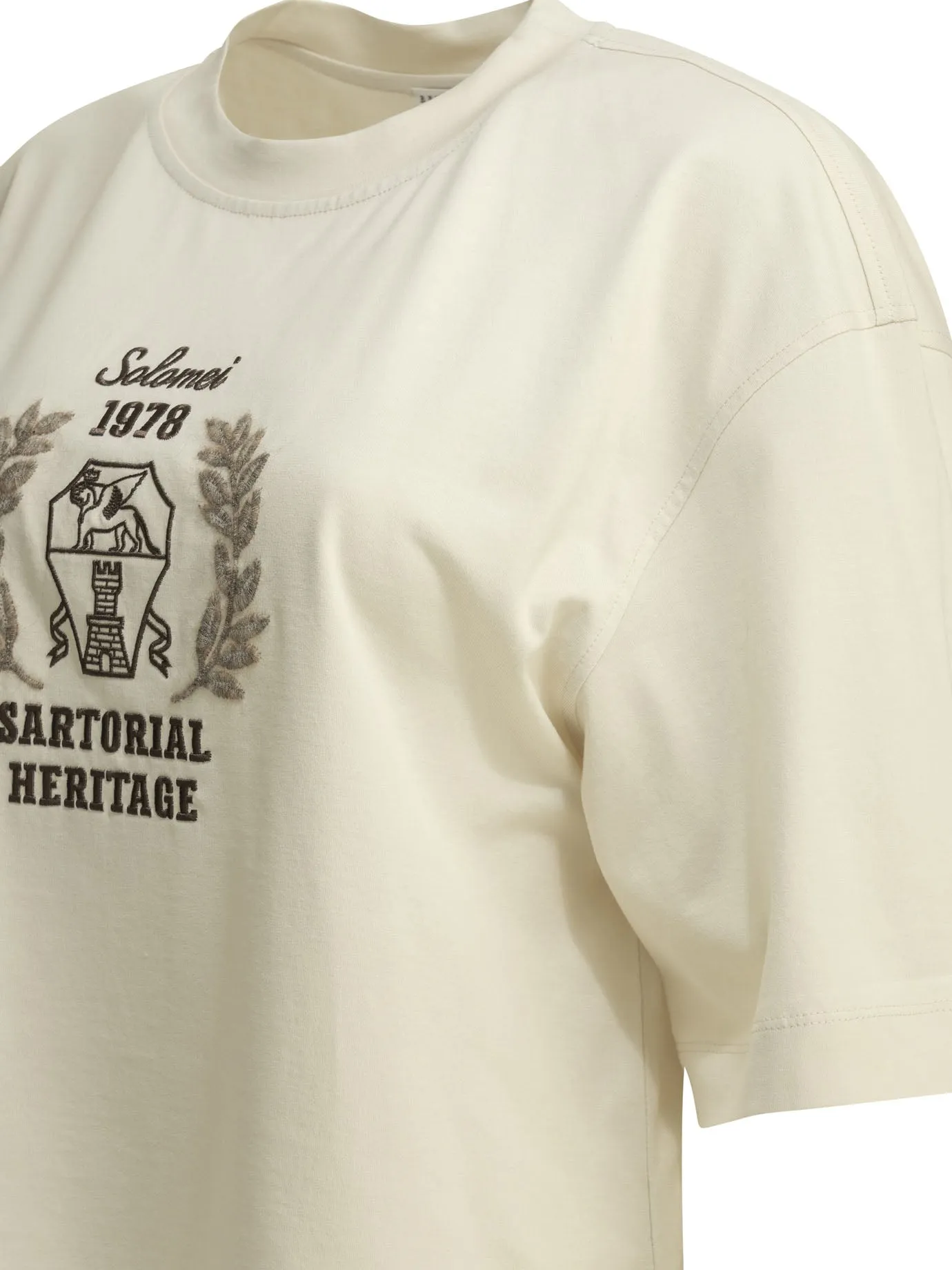 Crew-Neck T-Shirt With Logo T-Shirts Beige sold by Wanan Luxury product image thumbnail 4