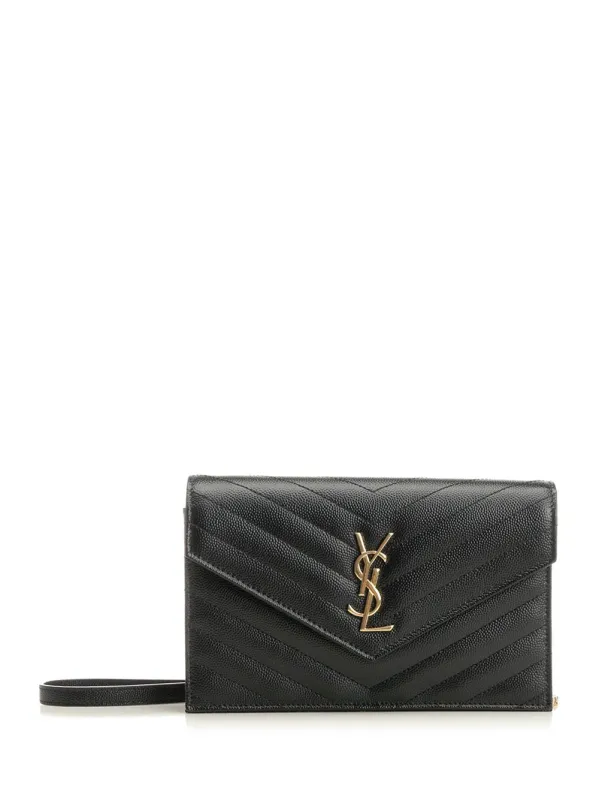 Chain Wallet Small Leather Goods Black made by Yves Saint Laurent