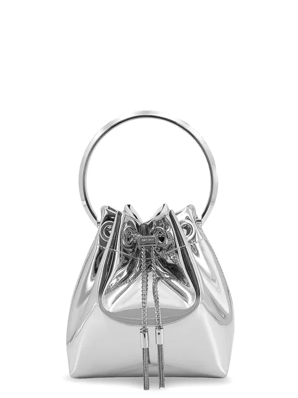 Bonbon Bucket Bag In Mirrored Fabric made by Jimmy Choo