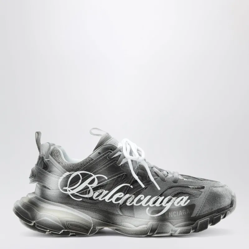 Track Stencil Logo Sneakers In Black/White made by Balenciaga