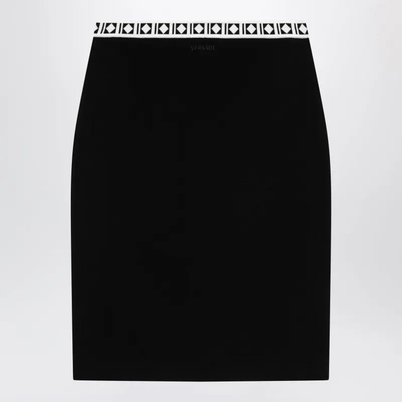Jacquard Viscose-Blend Midi Skirt In Black made by Versace
